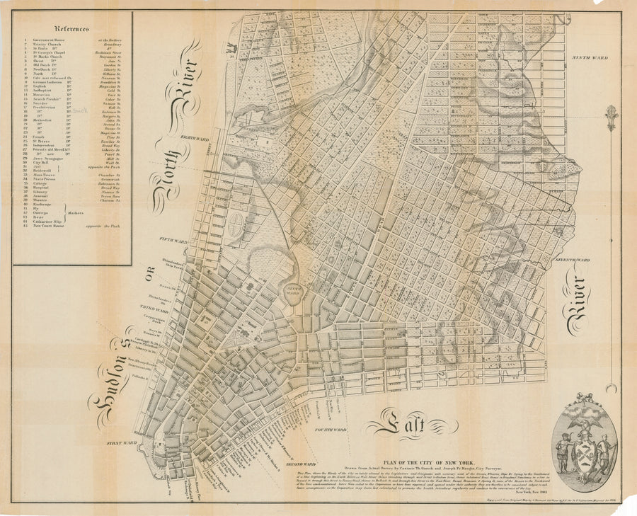 Plan of the City of New York by Goerck and Mangin 1803 / 1856