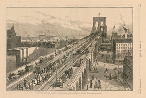 1883 Harper's Weekly: Building the Brooklyn Bridge