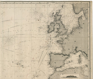 North Atlantic Nautical Chart by: James Imray and Son, 1868