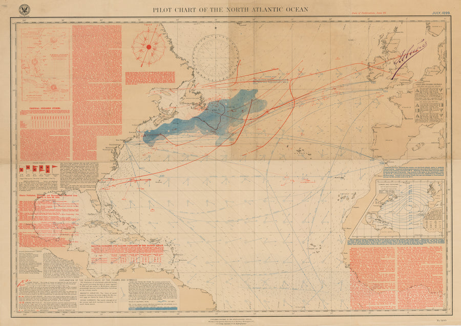 Pilot Chart of the North Atlantic Ocean by: Capt. J.E. Craig,1899