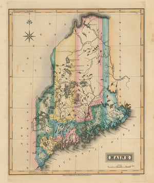 Antique Map of Maine by: Lucas Fielding, 1823