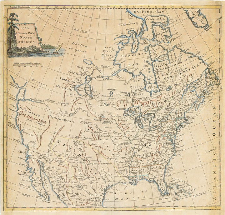 A New & Accurate Map of North America by Thomas Kitchin, 1770