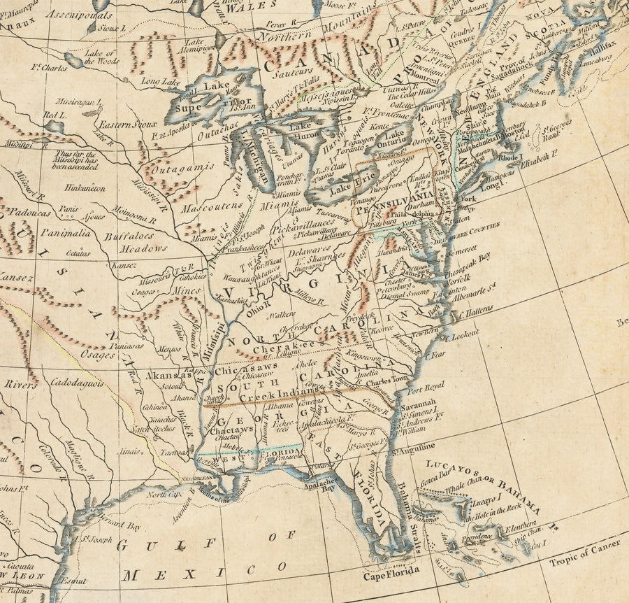 A New & Accurate Map of North America by Thomas Kitchin, 1770