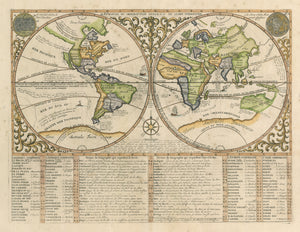 Mappemonde Ou Description Generale Du Globe Terrestre by Chatelain