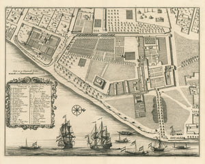 Aanwysing der Voornaamste Wooningen, Poorten, Thuynen, Tanken, enz: op Hoegly A. 1721 By: Francois Valentyn Date: 1726