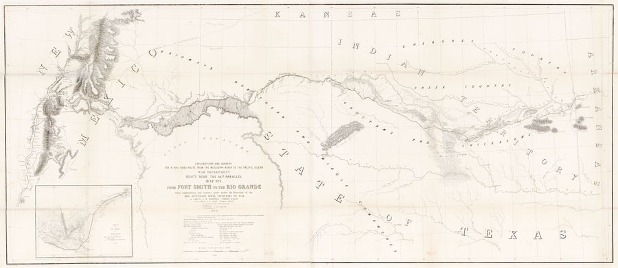 1853- 1854 / 1861 Explorations and Surveys for a Railroad Route from the Mississippi River to the Pacific Ocean... 35th Parallel