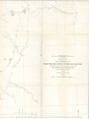 Map and Profile No.1. From the Red River to the Rio Grande. Pope, 1861