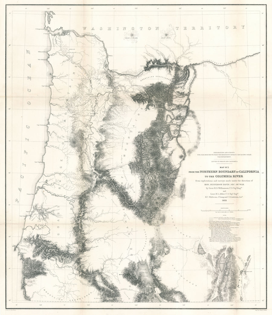 1855 / 1861 Map No.1 From San Francisco Bay to the Northern Boundary of California | Map No.2 From the Northern Boundary of California to the Columbia River