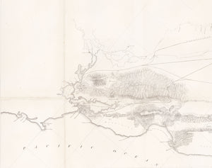 Antique Railroad Survey Map: General Map of the Explorations and Surveys in California by: R.S. Williamson, 1852 - San Francisco Bay Area to Half Moon Bay