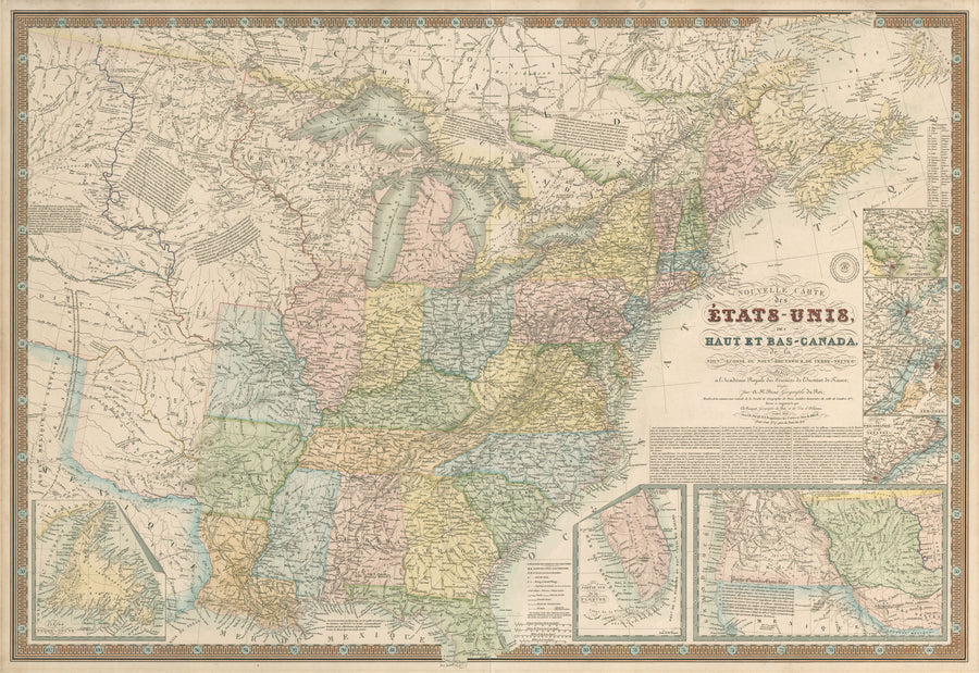 1836 Nouvelle Carte des Etats-Unis des Haut et Bas-Canada....