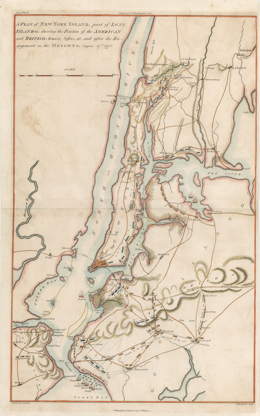 1807 A plan of New York Island, part of Long Island, &c. : shewing the position of the American and British armies...
