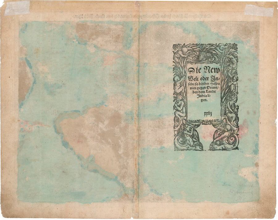 Antique Map of the Americas or Western Hemisphere: Tabula Novarum Insularum quas Diversis Respectibus Occidentales & Indianas uocant By: Sebastian Munster, 1550 | VERSO