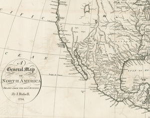 Antique Map of North America: A General Map of North America Drawn from the best Surveys By: John Russell Date: 1794