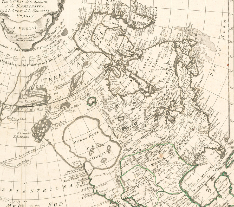1776 Carte des Nouvelles Decouvertes au Nord de la Mer du Sud...