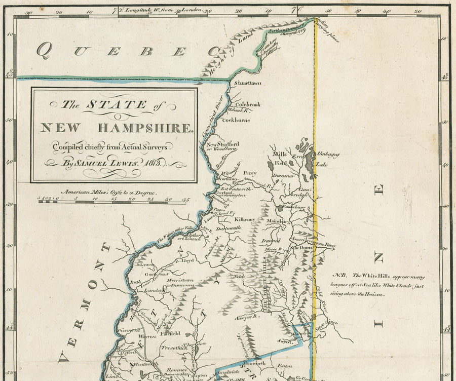 1813 The State of New Hampshire. Compiled Chiefly from Actual Surveys