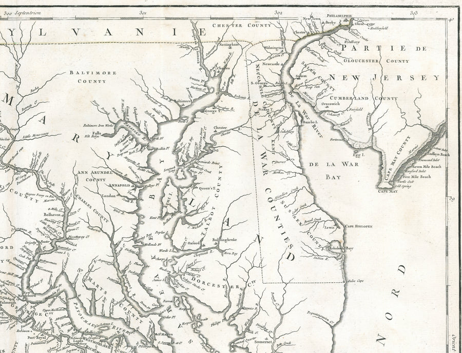 1755 Carte de la Virginie et du Maryland...
