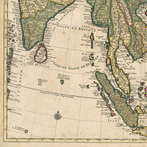 Antique Map of Asia: Carte Des Indes et de la Chine by Delisle / Covens & Mortier, 1730