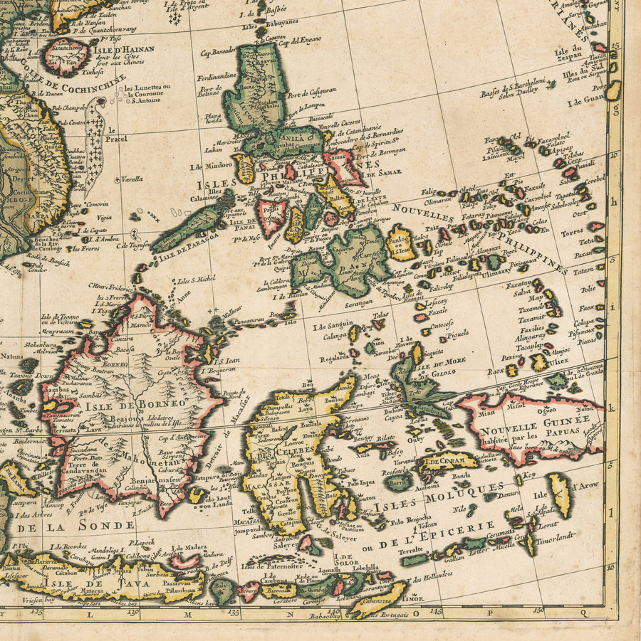 Antique Map of Asia: Carte Des Indes et de la Chine by Delisle / Covens & Mortier, 1730