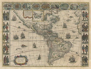 Antique Map: Americae Nova Tabula by: Willem Blaeu, 1631 3rd State