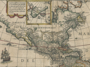 Antique Map: Americae Nova Tabula by: Willem Blaeu, 1631 3rd State - North America