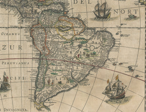 Antique Map: Americae Nova Tabula by: Willem Blaeu, 1631 3rd State - South America