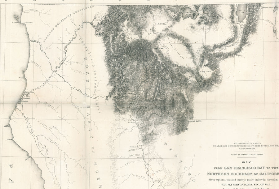 1855 / 1861 Map No.1 From San Francisco Bay to the Northern Boundary of California | Map No.2 From the Northern Boundary of California to the Columbia River