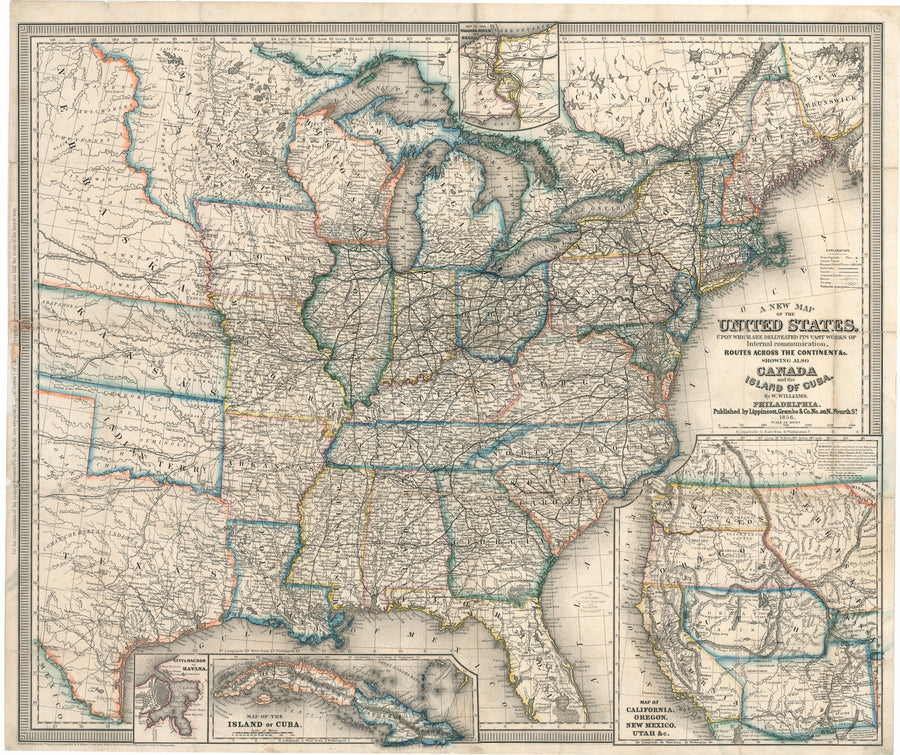 1856 A New Map of the United States