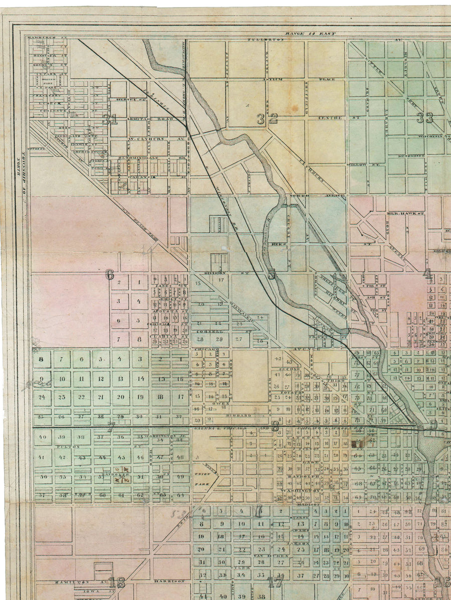 Antique Map: The City of Chicago, Cook Co. Illinois. by: Acheson, 1854 - Pre Fire Chicago Map
