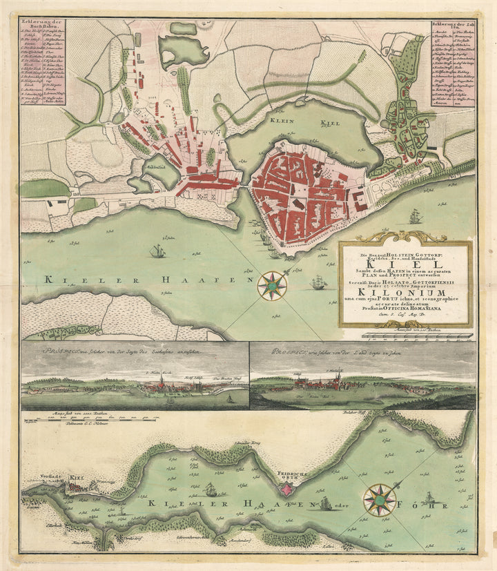 Antique Map: Kiel by Homann Heirs, 1762