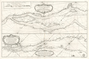 French Indian Ware Era Map of the St. Lawrence River: Partie du Cours du Fleuve de Saint Laurent Depuis Quebec... 1761