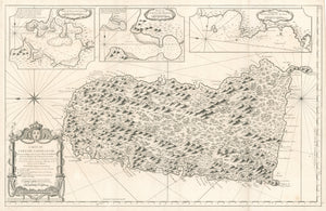 Antique Map of St. Lucia: Carte de l'Isle de Sainte Lucie By: Jacques-Nicolas Bellin 1763 