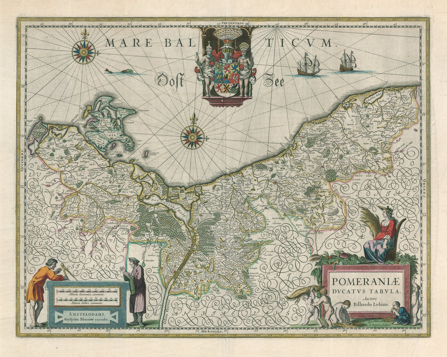 1635 Mare Bal Ticum. Pomeraniae  Ducatus Tabula Auctore Eilharo Lubino.