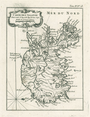 1764 Carte De L'Islande