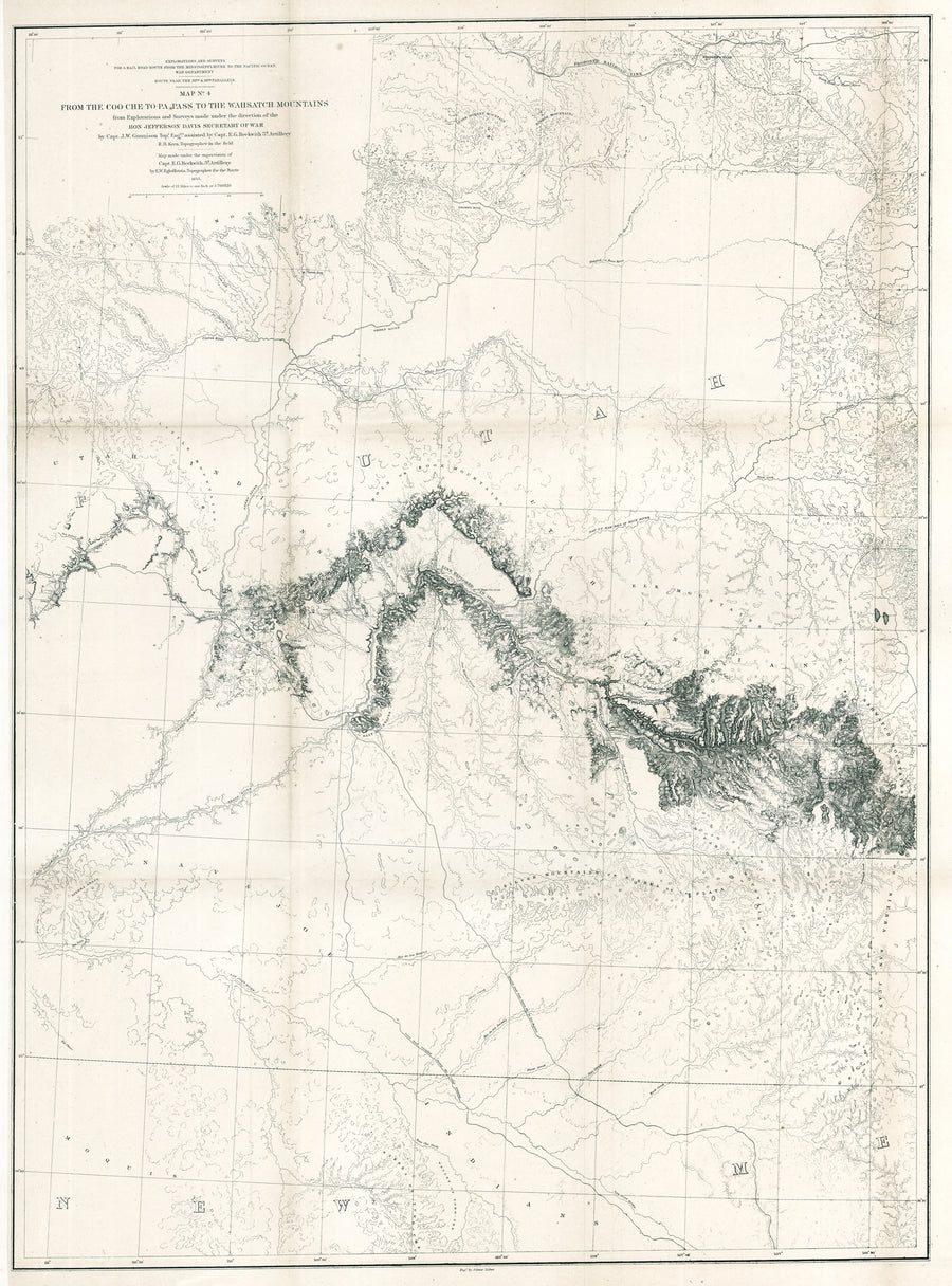 1855 / 1861  Transcontinental Railroad Survey from Missouri to the Wasatch Mountains, Utah - 38th & 39th Parallels