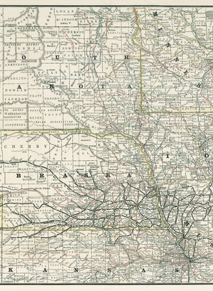 Historic Map: Chicago, Burlington & Quincy Railroad System by Rand McNally, 1899