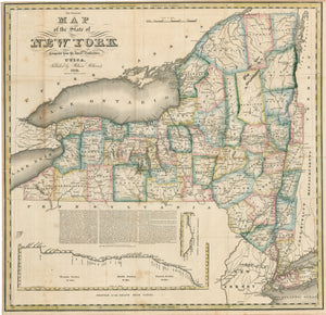 Tourist's Map of the State of New York by William Williams, 1828