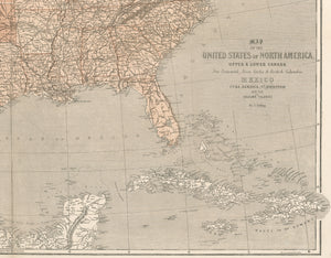 Civil War Era Map of the United States by T. Euling, 1861