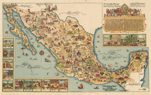 1931 Pictorial Map of Mexico