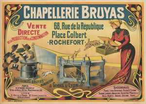 Chapellerie Bruyas - Rabbit in A Hat French Broadside Poster 1900-1920 