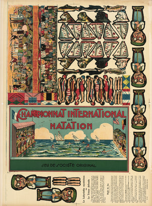 Antique Printer's Proof: Championnat International de Natition By: Saussine, 1920