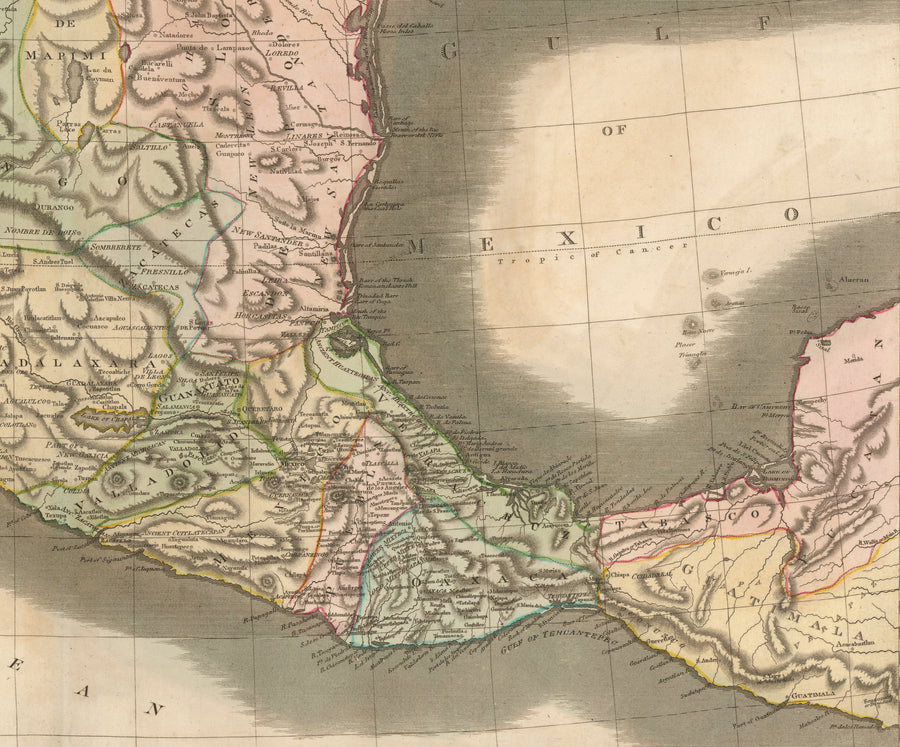 Antique Map of Mexico: Spanish North America by: John Thomson, 1814