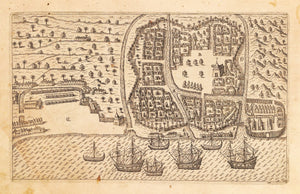 Antique Map of Bantam, Java by Theodore dr Bry, 1599