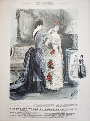 Antique Print of Women's Fashion - The Season April, 1887