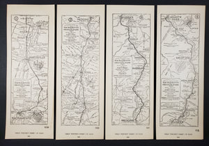 1923 Automobile Road Map from Sacramento to Grants Pass Oregon via State Highway