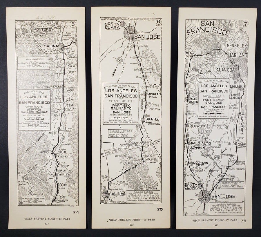 1923 Coast Route from Los Angeles to San Francisco