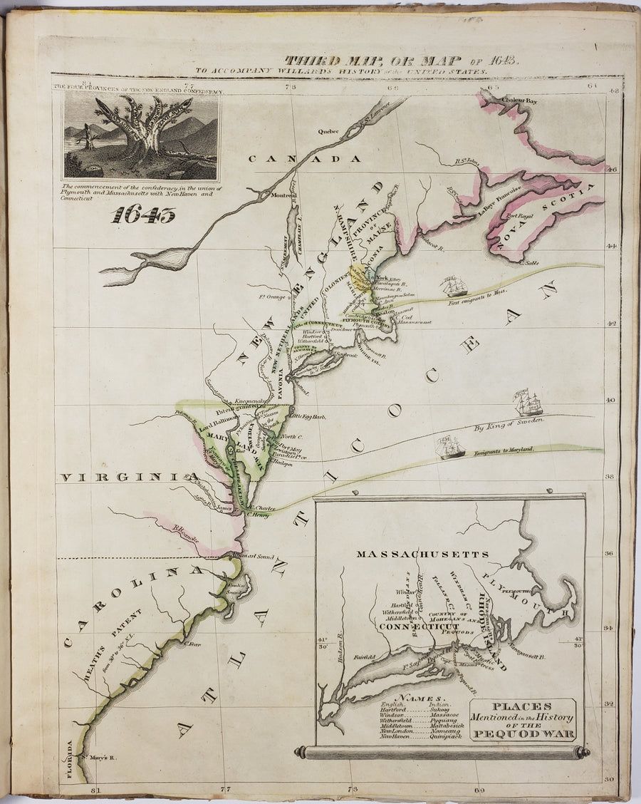 1828 A Series of Maps to Willard’s History of the United States or Republic of America.