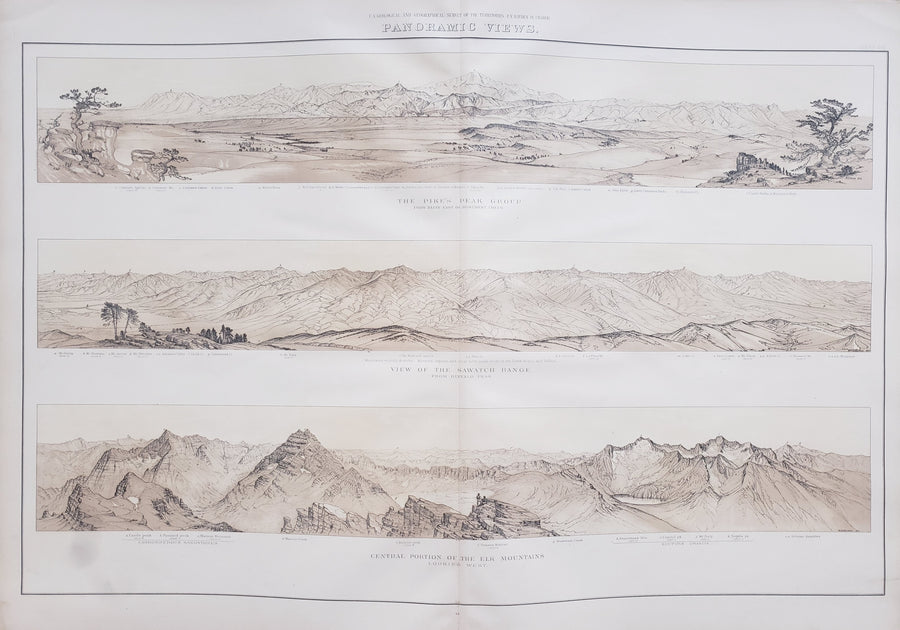 Geological and Geographical Atlas of Colorado by: F.V. Hayden, 1881 - Panoramic Views