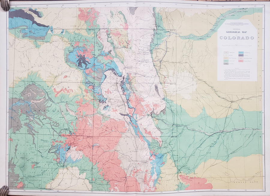 Geological and Geographical Atlas of Colorado by: F.V. Hayden, 1881 - Geologic Map