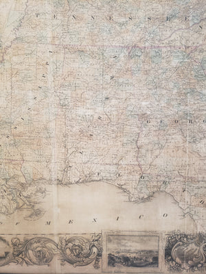 1849 Map of the United States of America including Canada and a large portion of Texas...