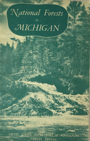 Informational booklet about the various national forest regions in the state of Michigan.
